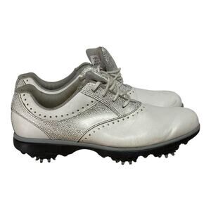 FootJoy Emerge Women's Golf Shoes Size 6.5 White Silver Saddle Classic Comfort